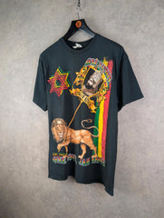 Rastafari Print T-Shirt Mens Extra Large XL Vintage Delta Short Sleeve