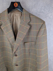 Aquascutum Blazer Mens L Large Vintage 90s Check 44s