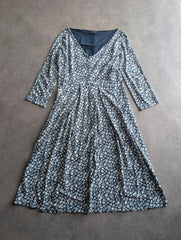 Max Mara Weekend Dress Women’s Medium Blue Floral Midi Occasion Dress