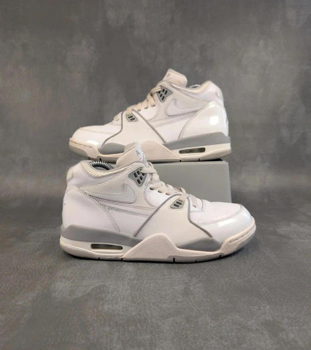 Nike Air Trainers Youth 6 Flight 89 GS White Neutral Grey