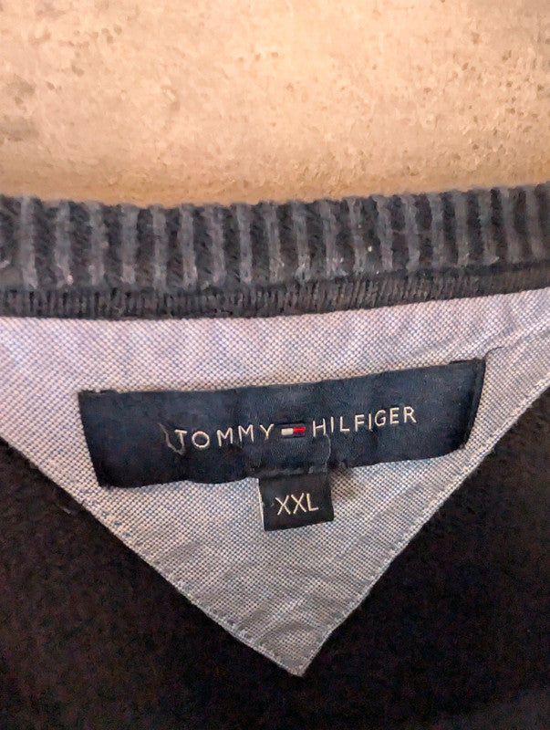 Tommy Hilfiger Jumper Mens Large L Navy Knitted Pullover