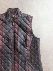 Orvis Gilet Women's Medium Tartan Quilted Check Country Outdoor Zip Vest