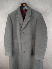 Guards Overcoat Mens L Large Grey Vintage Wool Long