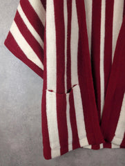 By Meg Jumper Womens Large L Red Cardigan Wool Vintage Italy Stripped