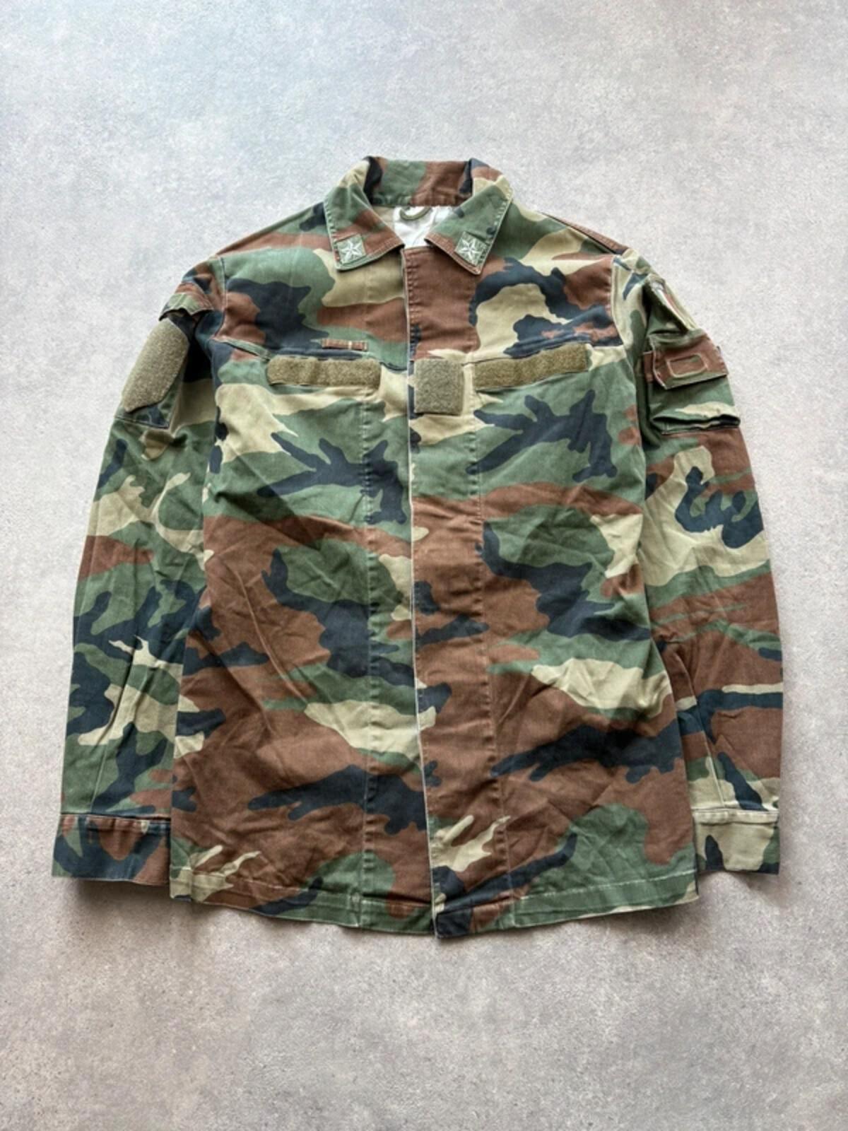 Vintage 1990s Italian Army Jacket Men’s Medium Woodland Camouflage Military