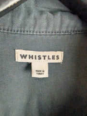 Whistles Shirt Womens Medium M Grey Button-Up Utility