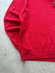 Polo Ralph Lauren Jumper Men’s XL Red Quarter Zip Cotton Pullover Casual