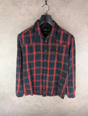 Indigo Shirt Mens M Medium Checked Flannel Cotton