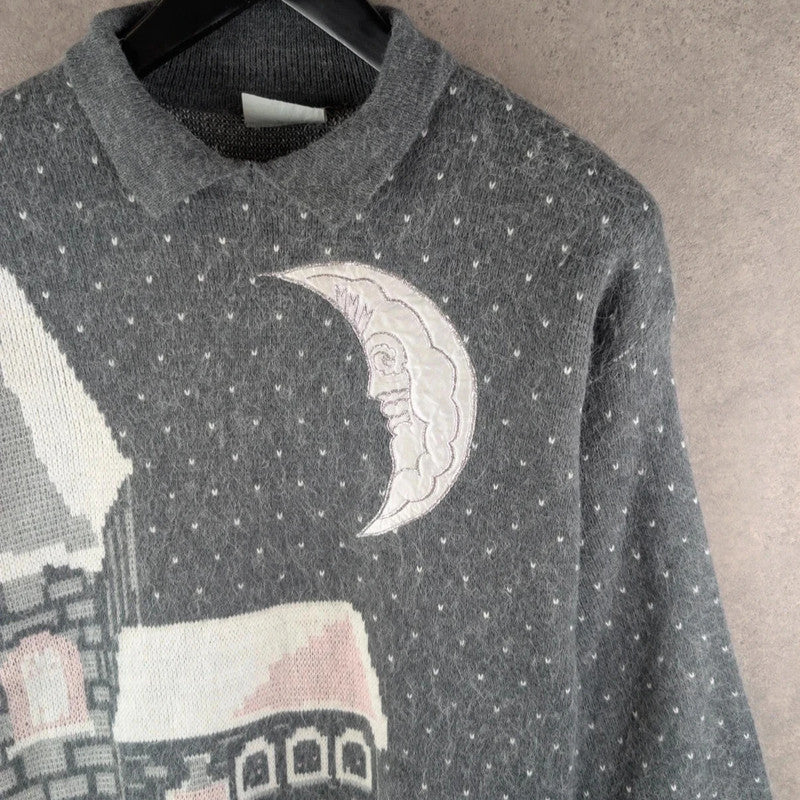 Nicolucchi Jumper Womens Large L Grey Knitted Pullover