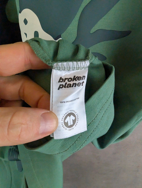 Broken Planet T-Shirt Mens Large L Green Short Sleeve