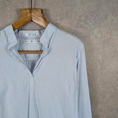 Tommy Hilfiger Shirt Womens Blouse Size 14 Blue Striped Long Sleeve