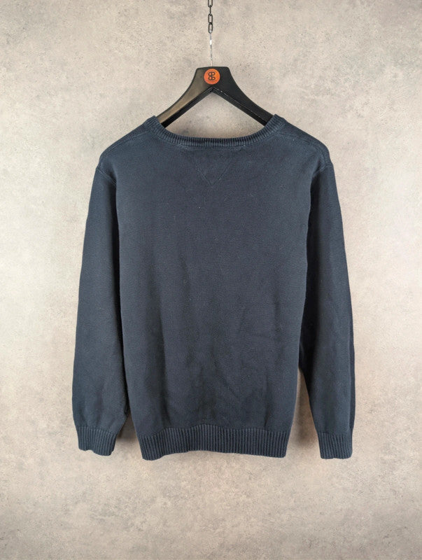 Tommy Hilfiger Jumper Mens Large L Navy Knitted Pullover