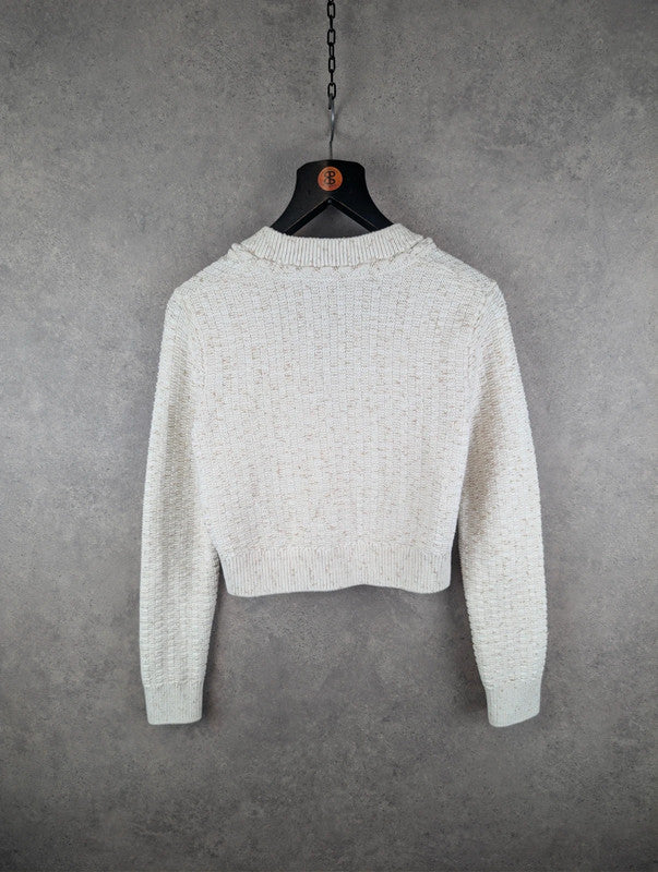 Unbranded Cardigan Womens Small S Cream Cotton