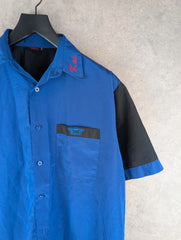 Bulls Dark Shirt Large Extra Large XL Blue Black Short Sleeve Embroidered