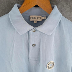 Fiorucci Polo Shirt Womens Small S Blue Short Sleeve