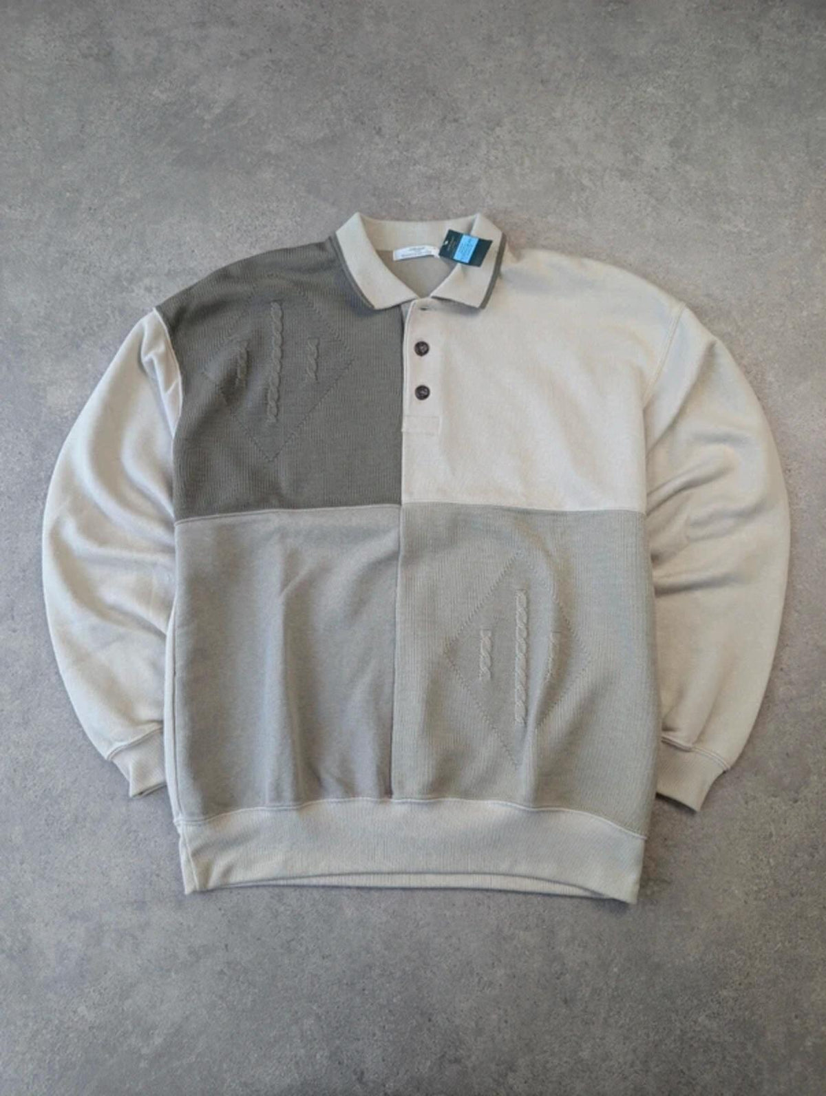 St Michael Vintage 1990s Pullover Jumper Men’s Medium Knitted Polo Sweatshirt