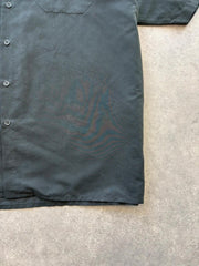 Y2K Shirt Men’s 2XL Black Tribal Button Up Streetwear Short Sleeve