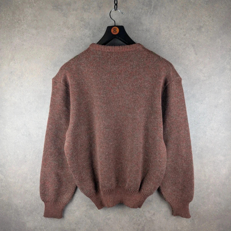 Vintage Jumper Mens Large L Knitted Italian 80s Retro Pullover