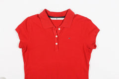 Tommy Hilfiger Polo Shirt Womens Small S Red Short Sleeve