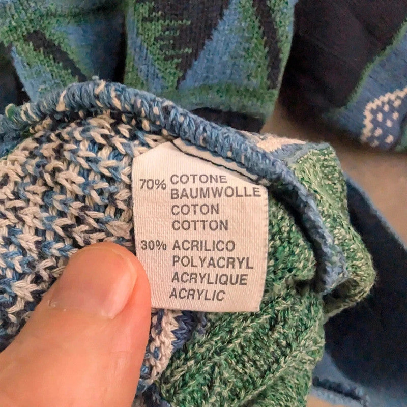 Company Jumper Mens Large L Blue Vintage Knitted Pullover Italian