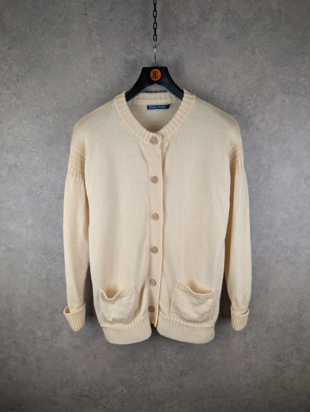 WoolOvers Jumper Womens Large L Yellow Vintage Wool Knitted Cardigan