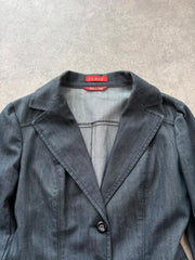 Class Denim Y2K Blazer Women’s Small Blue Fitted Tailored Made In Italy