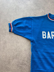 Vintage 1970s Cycling Jersey Men’s Small Blue Wool Baracca Retro Racing Shirt