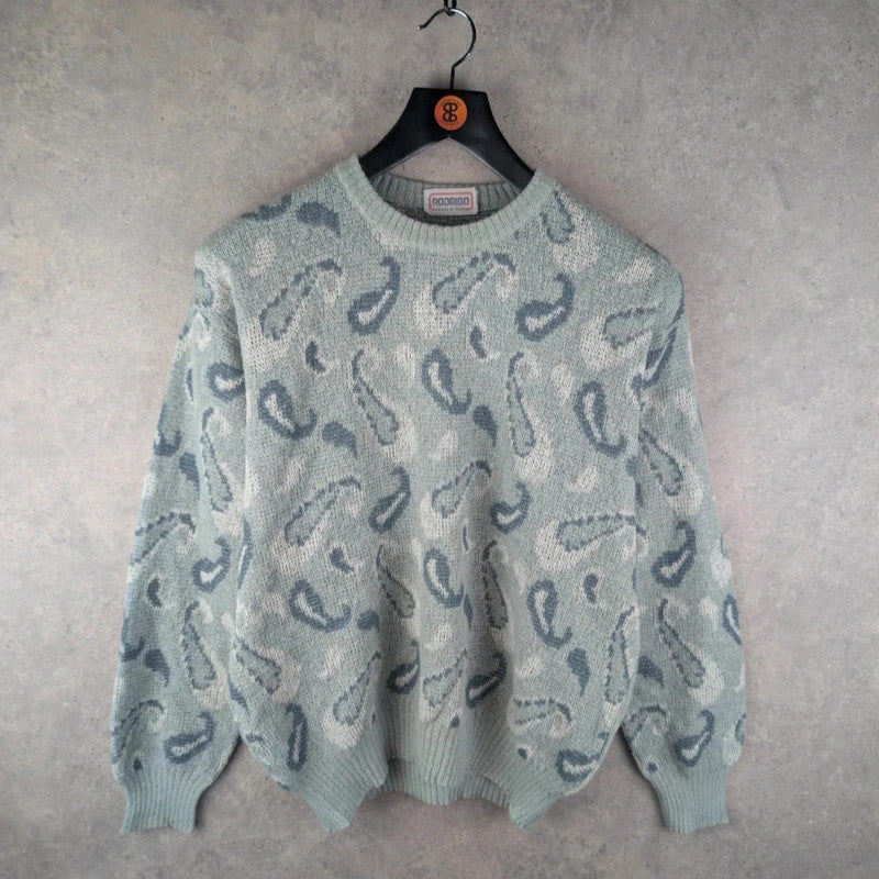Rodrigo Jumper Mens Medium M Vintage Paisley Knitted Italian