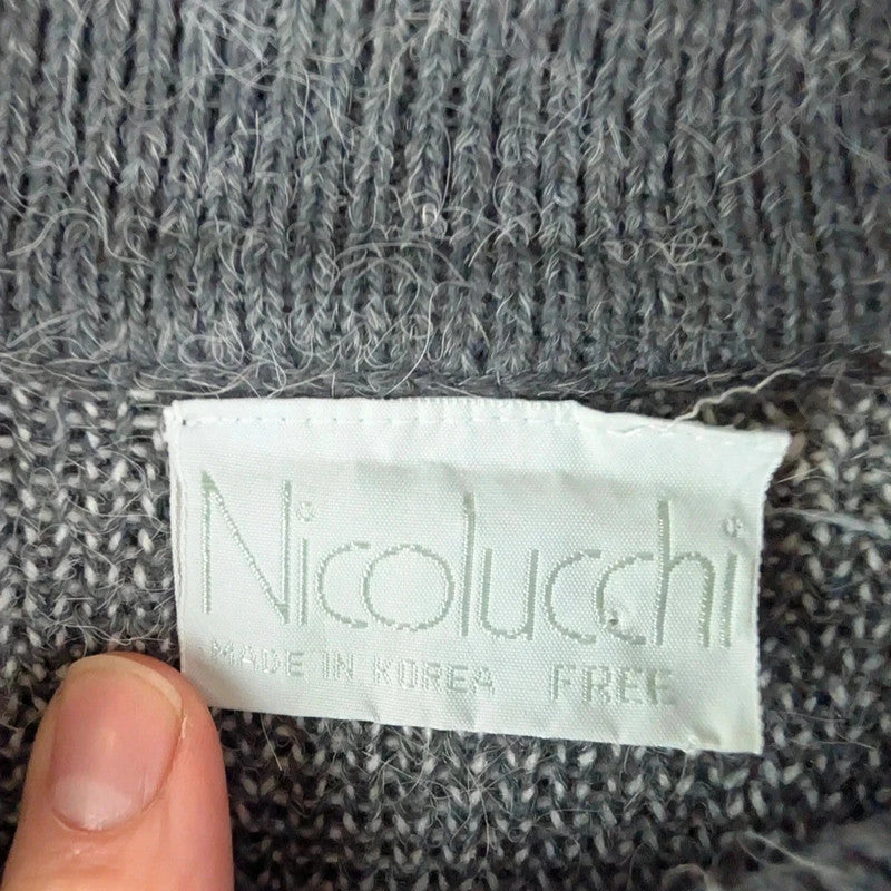Nicolucchi Jumper Womens Large L Grey Knitted Pullover