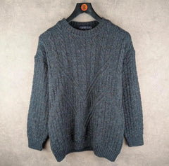 Finnegan Jumper Mens L Large Grey Knitted Vintage Pullover