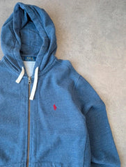 Polo Ralph Lauren Hoodie Men’s Medium Full Zip Hooded Jumper Blue Casual