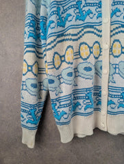 Malina Wong Cardigan Womens Large L Knitted Vintage Button-Up