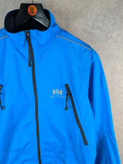 Helly Hansen Jacket Mens Small S Blue Waterproof Packable Full Zip