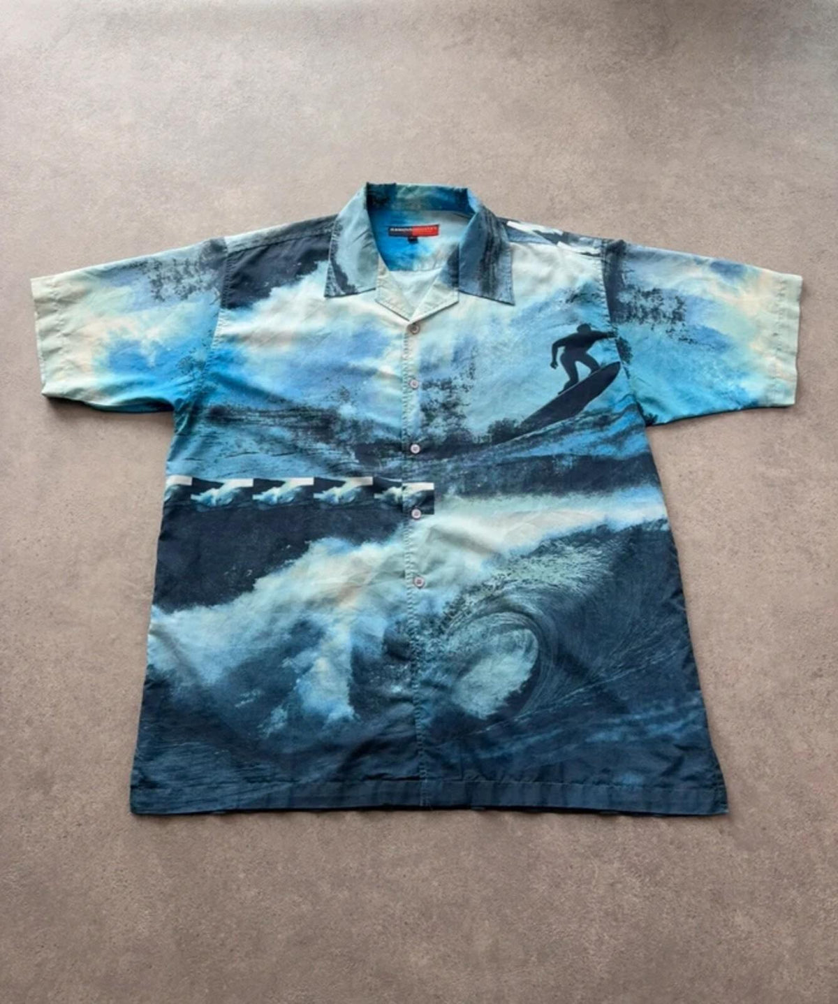 Y2K Shirt Men’s Large Blue Surf Hawaiian Holiday Summer