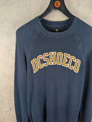 DC Jumper Mens M Medium Blue Knitted Pullover Skater Pullover