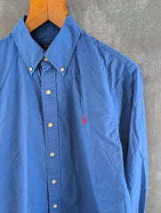 Polo Ralph Shirt Mens Medium M Blue Long Sleeve