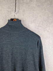 Vintage Danilo Jumper Mens Extra Large Grey turtle neck wool casual Pullover