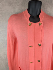 Straven Jumper Womens M Medium Coral Cardigan Merino Wool
