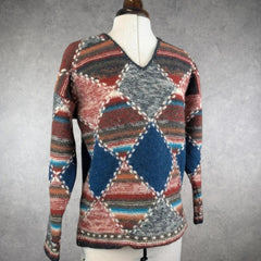 S.Mouts Jumper Womens S Small Multicoloured Vintage Knitted Wool Shetland