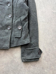 Y2K Peacoat Women’s Medium Grey Wool Blend Double Breasted Jacket
