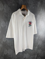 Cotton Traders Polo Shirt Mens Large L White Vintage 1992 England Rugby