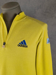 Adidas 90s Fleece Quarter Zip Jumper  Men’s Medium Yellow Vintage Retro Sportswear