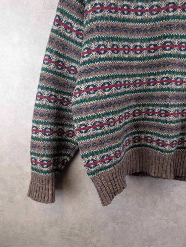 Vintage Knitted Jumper Mens XL Extra Large Shetland Wool Retro Pullover