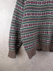 Vintage Knitted Jumper Mens XL Extra Large Shetland Wool Retro Pullover