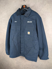 Carhartt Jacket Mens XL Extra Large Navy Duck Canvas Workwear
