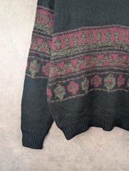 Vintage Jumper Mens XL Extra Large Black Mohair Alpaca Pullover