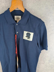 Kent & Curwen Polo Shirt Mens S Small Navy Short Sleeve New