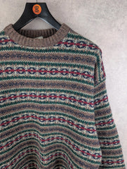 Vintage Knitted Jumper Mens XL Extra Large Shetland Wool Retro Pullover