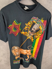 Rastafari Print T-Shirt Mens Extra Large XL Vintage Delta Short Sleeve