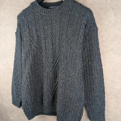 Finnegan Jumper Mens L Large Grey Knitted Vintage Pullover